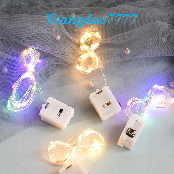 Kèm Sẵn Pin AG13-Chỉnh 3 Kiểu Đèn- Đèn Led Đom Đóm Fairy Light Trang Trí Decor Quấn Cây Sân Vườn Noel Lễ Tết