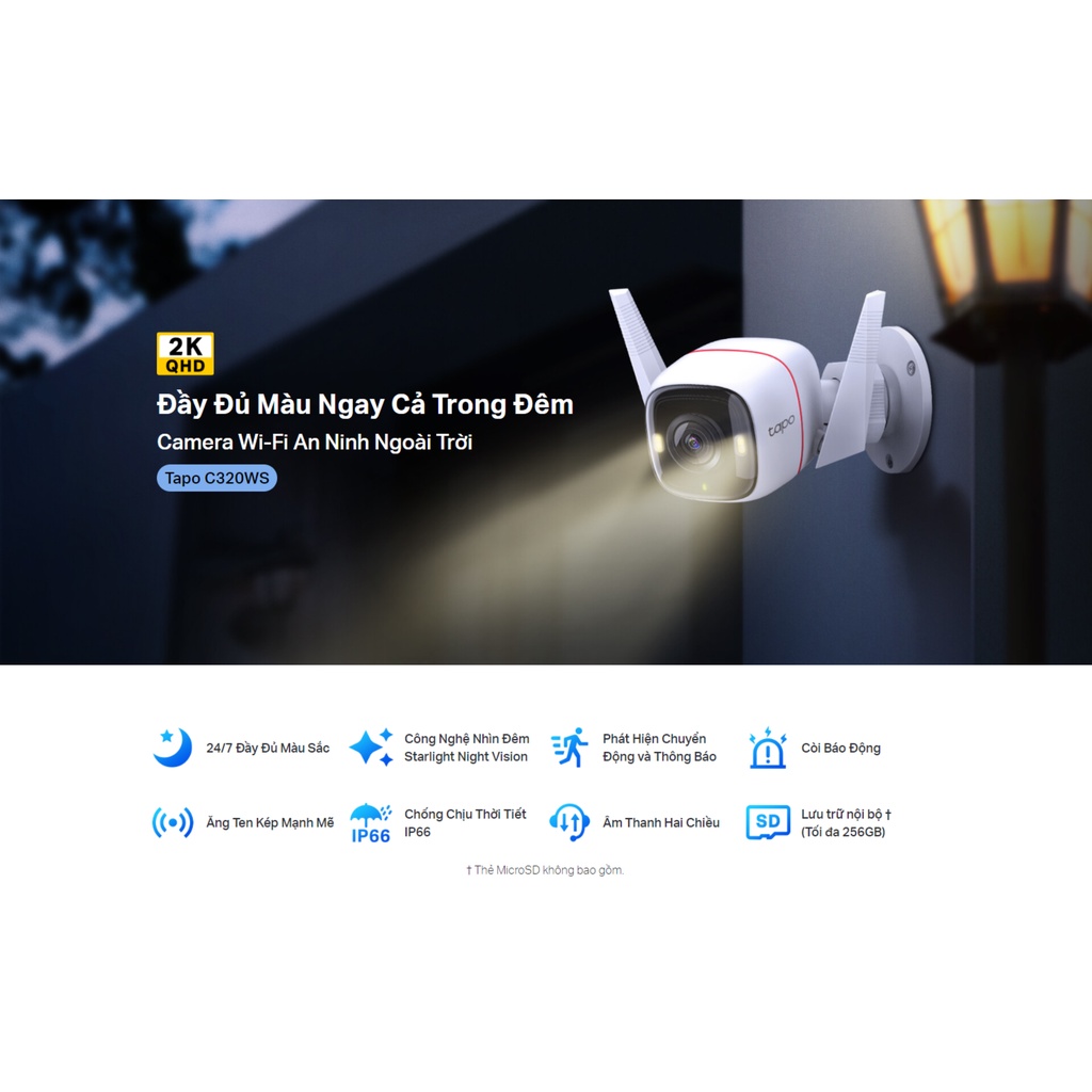 Camera Ngoài Trời TPLink Tapo C320 C310 QHD / FullHD Quản Lí App Đàm Thoại 2 Chiều Phát Hiện Chuyển Động