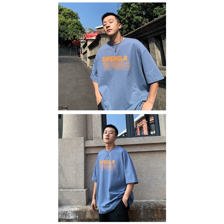 Áo Thun Nam Ngắn Tay Dáng Rộng Thời Trang Phong Cách Hàn Với 6 Màu Tùy Chọn