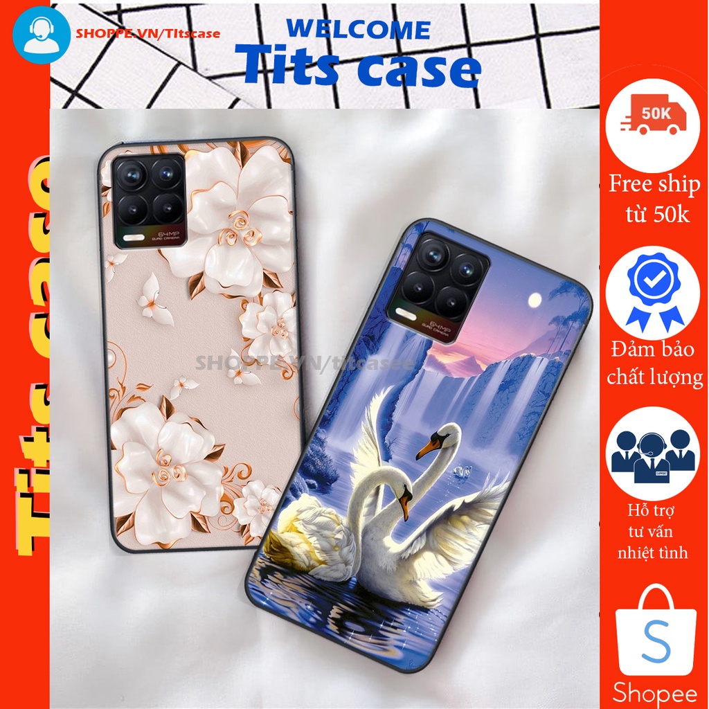 Ốp lưng Realme 8 / 8 PRO in hình thiên nga,hoa may mắn, đặc sắc ĐỘC - LẠ - BỀN