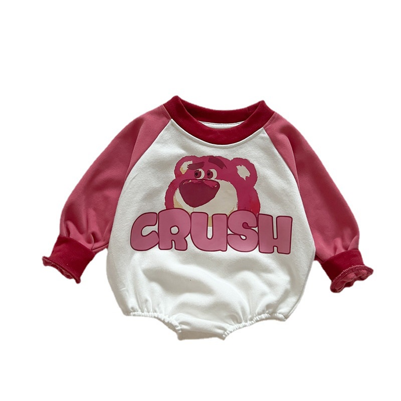 (MớI) Áo liền quần DàI Tay, In HọA TiếT HoạT HìNh Cho Bé