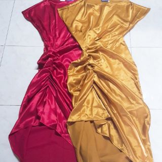 váy đầm phi lụa lệch vai nhún eo_hàng chất loại 1 cao cấp