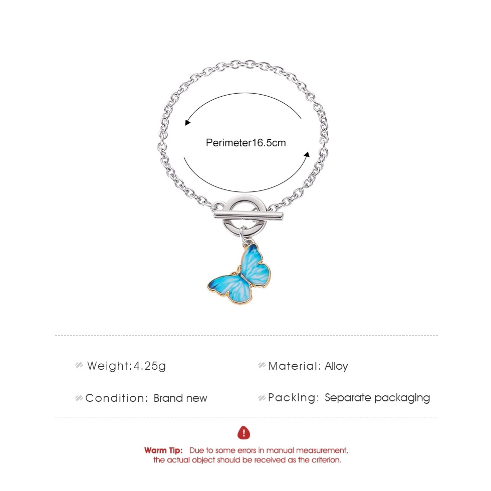 Vòng Tay Hợp Kim Mặt Hình Bướm Xinh Xắn Dành Cho Nữ