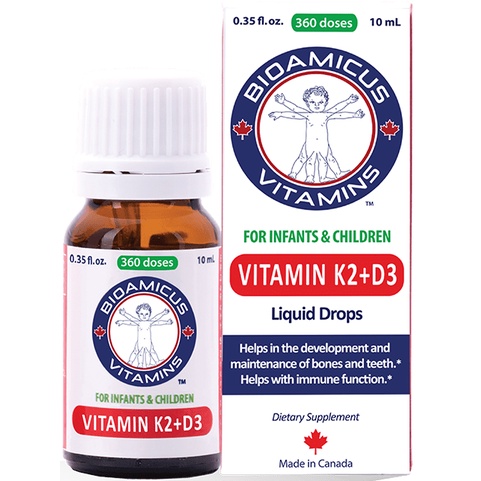 Bioamicus Vitamin D3K2 Mk7.Giúp Bé Hấp Thu Canxi Tối Đa