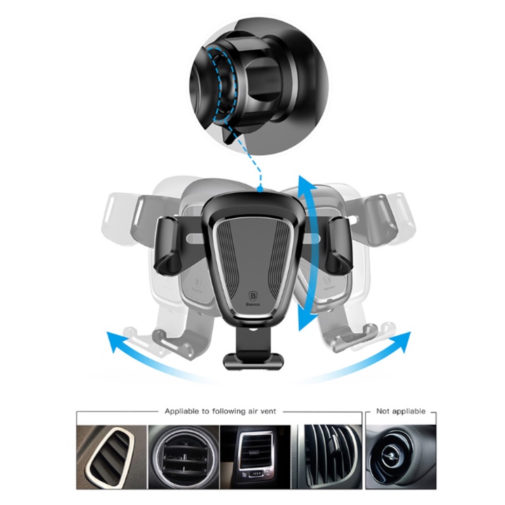 Sản Phẩm Giá đỡ điện thoại trên cửa gió điều hòa ô tô nhãn hiệu Baseus gắn SUYL-01