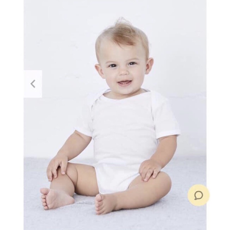 Body chip cộc tay trắng trơn - ( body suit 3m,6m,9m,12m,18m,24m)