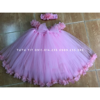 Váy Tutu hoa hồng phấn