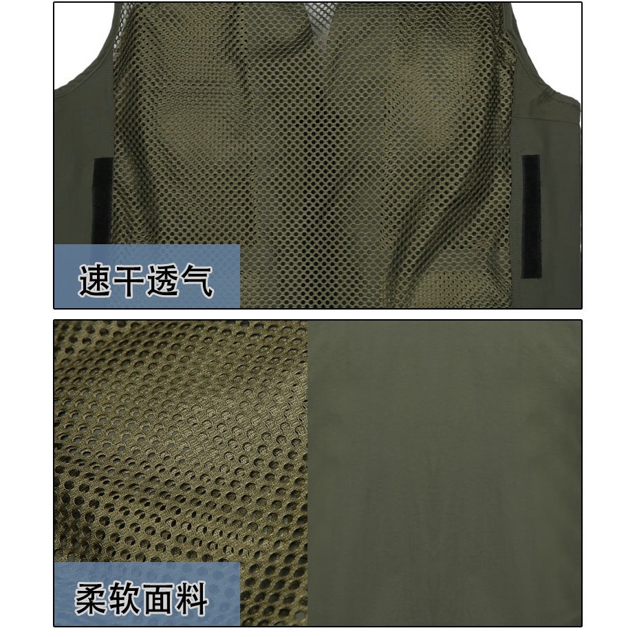 Áo vest nhiều túi kiểu lưới để đi câu cá ngoài trời tiện dụng