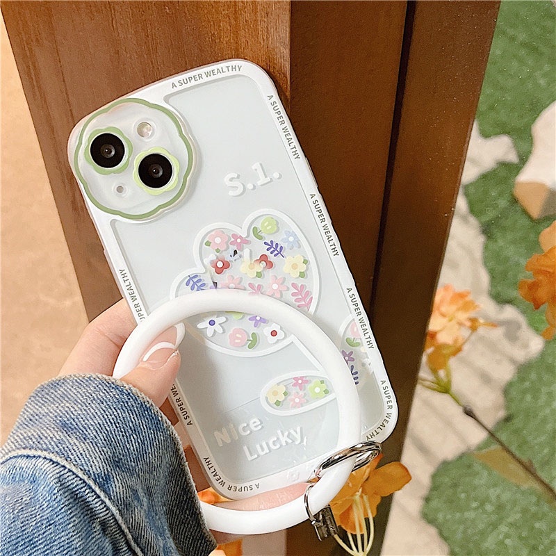 Ốp lưng iphone ốp Điện Thoại Silicon In Hình Hoa Tulip Kèm Dây Đeo Cho iPhone 14 13 12 11 PROMAX XS XR XSMAX SE2020 6 7 8PLUS