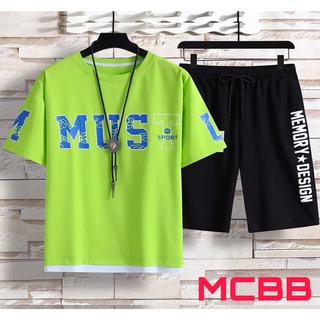 Mcbb - 24-49 kg 100% vải cotton đồ bộ bé trai áo cộc tay bé trai quần short đùi áo phông thun quần áo bé trai trẻ em nam
