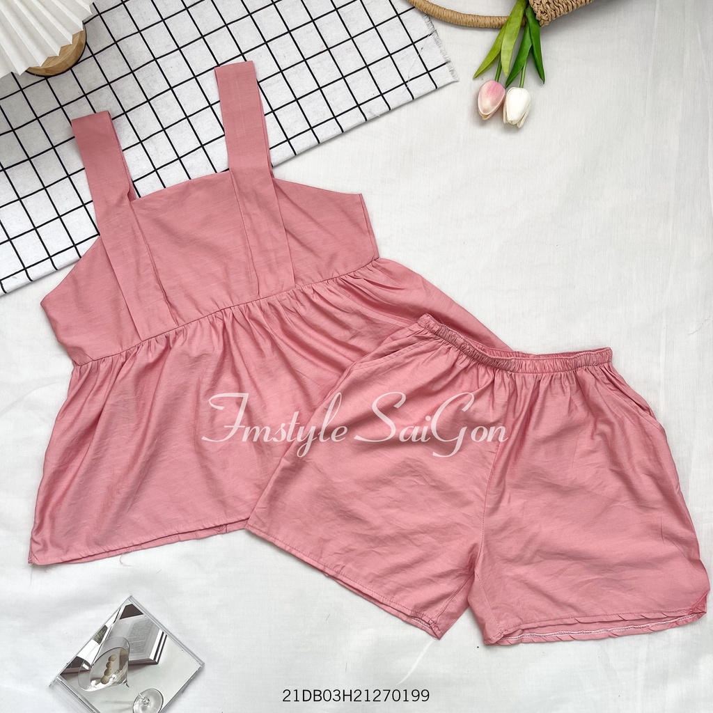 Đồ bộ đũi áo 2 dây + quần ngắn nhiều màu ullzang thời trang nữ FMStyle SaiGon 21DB03H212701 | BigBuy360 - bigbuy360.vn