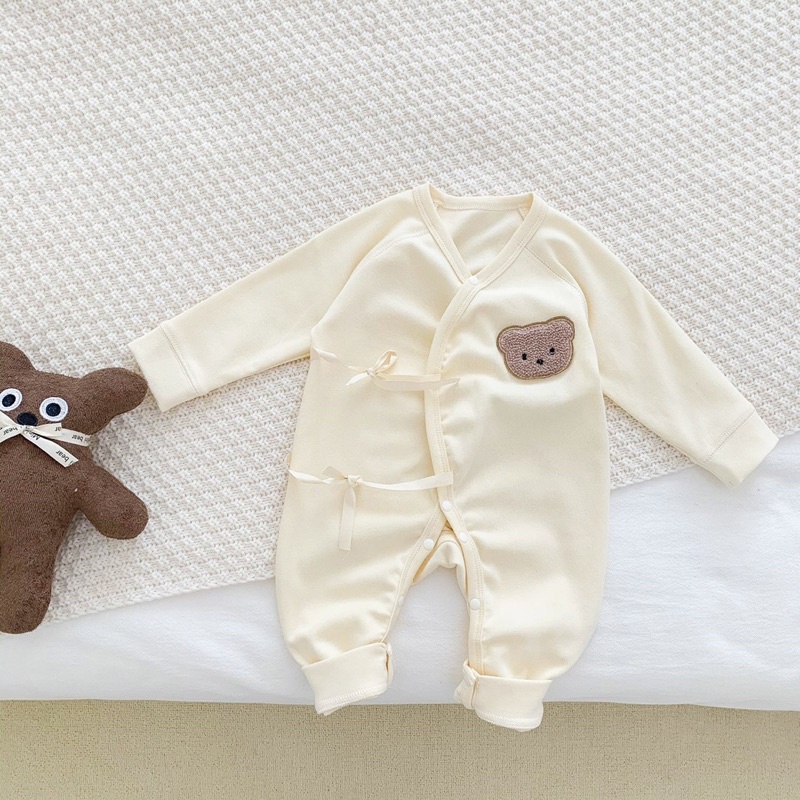 Bộ dài tay cho bé_Body dài tay cotton mềm mại thêu gâu cute cho bé