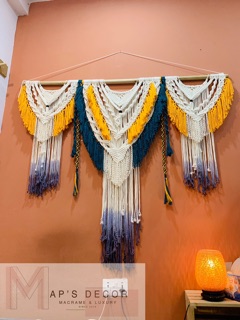 Rèm macrame nhuộm 1m5