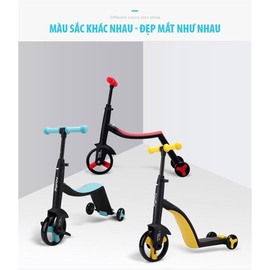 XE TRƯỢT  SCOOTER  Nadle 3 trong 1 - Đa năng tiện lợi rễ sử dụng với 3 chức năng vừa xe đạp - scooter - xe chòi chân