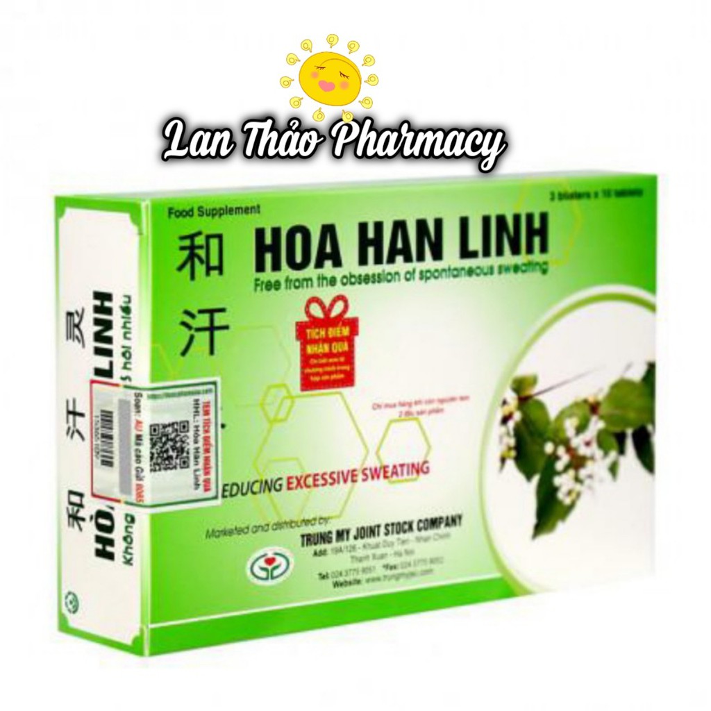 Hòa Hãn Linh Hộp 30 Viên Chính Hãng Giúp Giảm Tiết Mồ Hôi Hiệu Quả