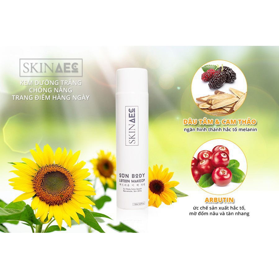 Kem Dưỡng Trắng Da ChốngNắng  SKIN AEC SUN BODY LOTION MAKEUP SKIN AEC - Tặng Kèm Sữa Tắm Ủ Trắng Skin Ace | BigBuy360 - bigbuy360.vn