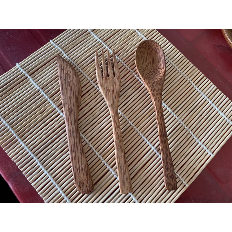 Muỗng nĩa gỗ dừa / Bộ 3 món