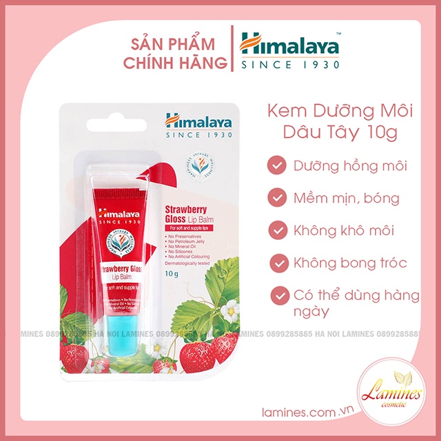 [Chính Hãng] Son Dưỡng Môi Himalaya Vị Dâu Tây | Himalaya Strawberry Gloss Lip Balm 10g