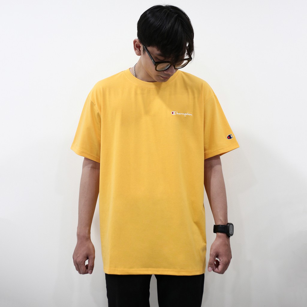 Áo Thun Champion Màu Vàng Chất Liệu Cotton Thoáng Mát