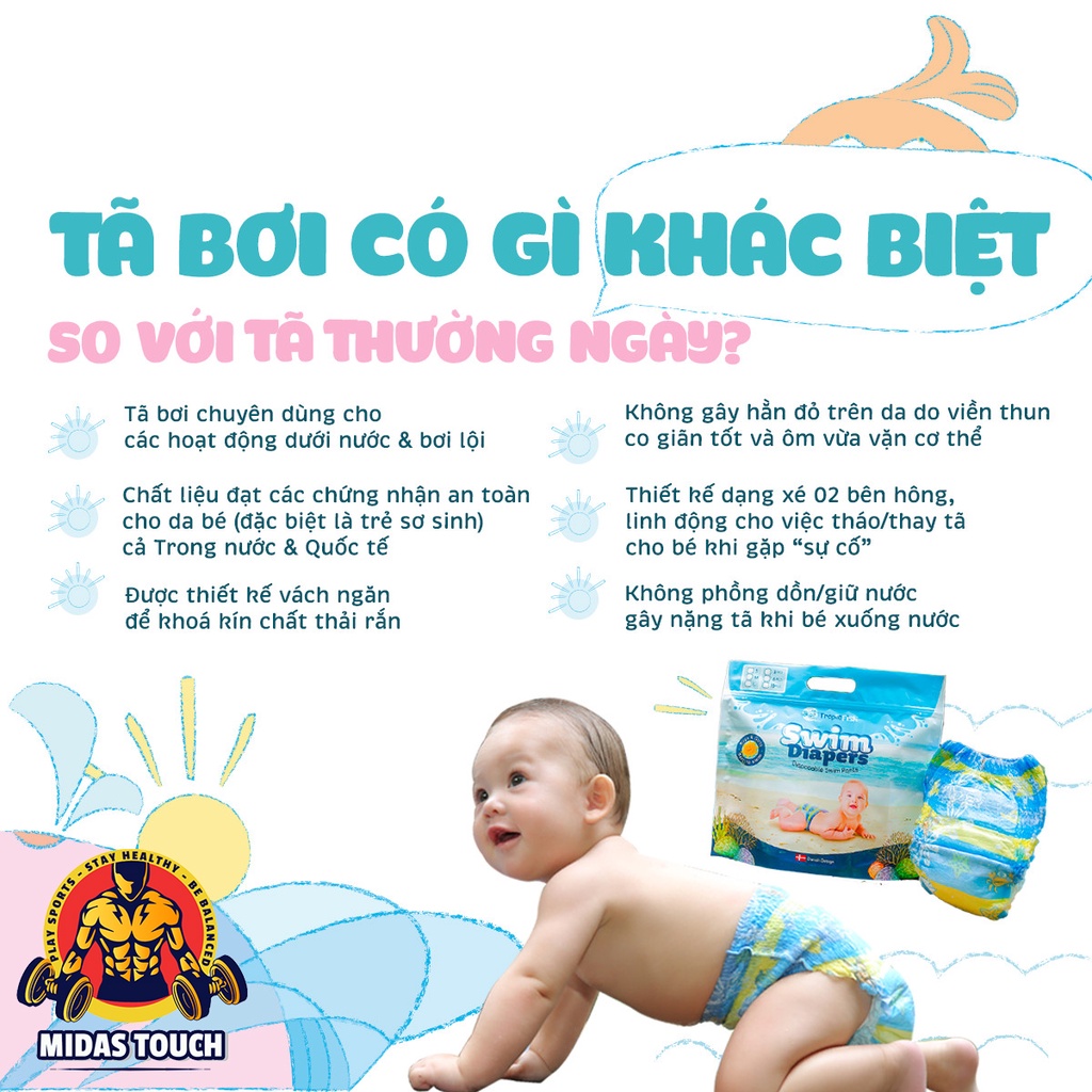 Tã Bỉm Bơi Cho Trẻ Em Tập Bơi Đủ Size S/M/L - An Toàn Thoải Mái Cho Bé