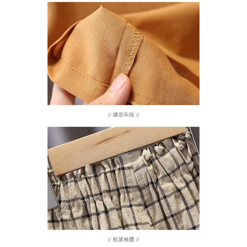 Set Áo Thun Tay Ngắn Và Quần short Vải Lanh cotton Thời Trang Hè 2022 Cho Bé Gái