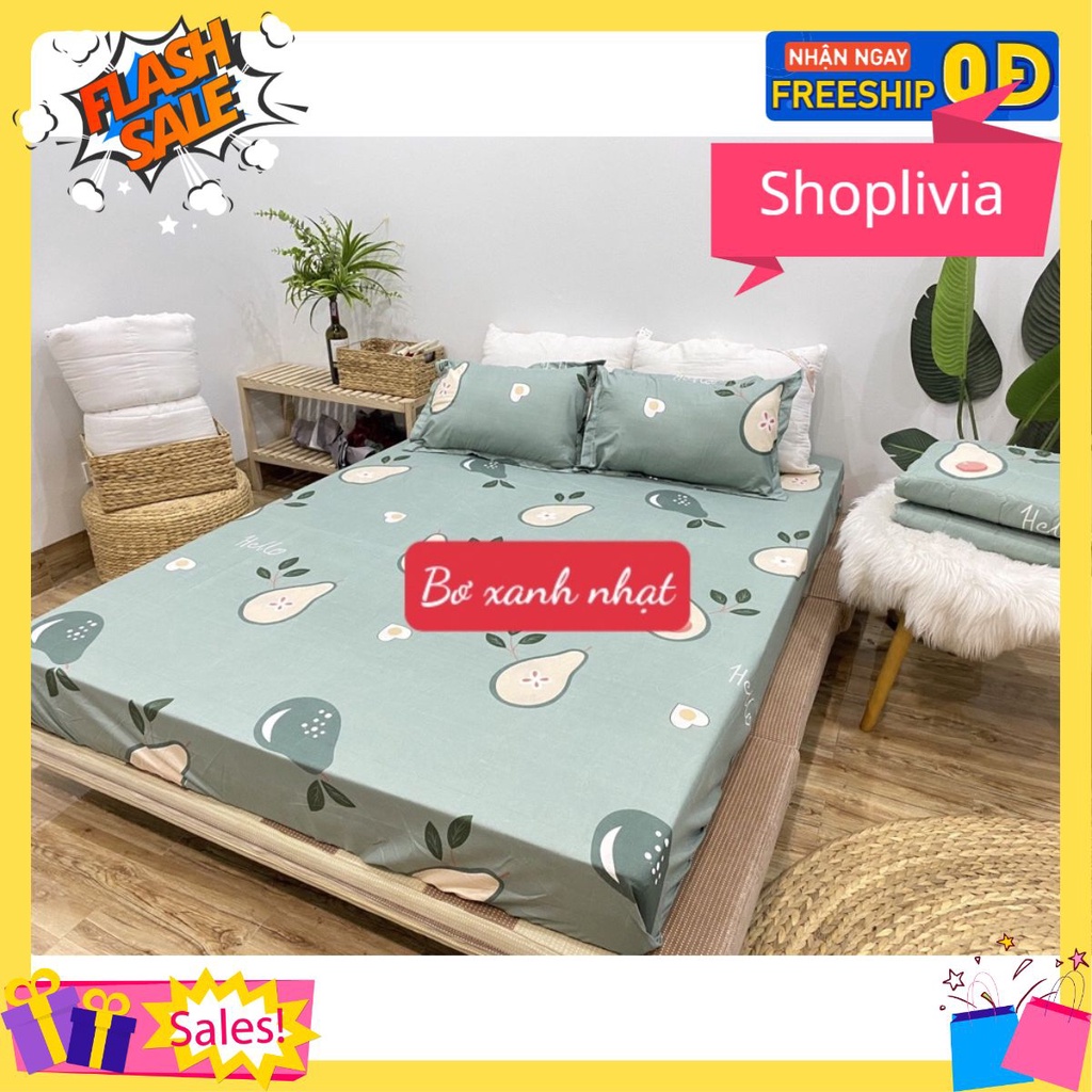 Bộ Ga Bọc Nệm 1M2/1M4/1M6 Kèm 2 Vỏ Gối Nằm (set 3 món ) dây hoa nền hồng