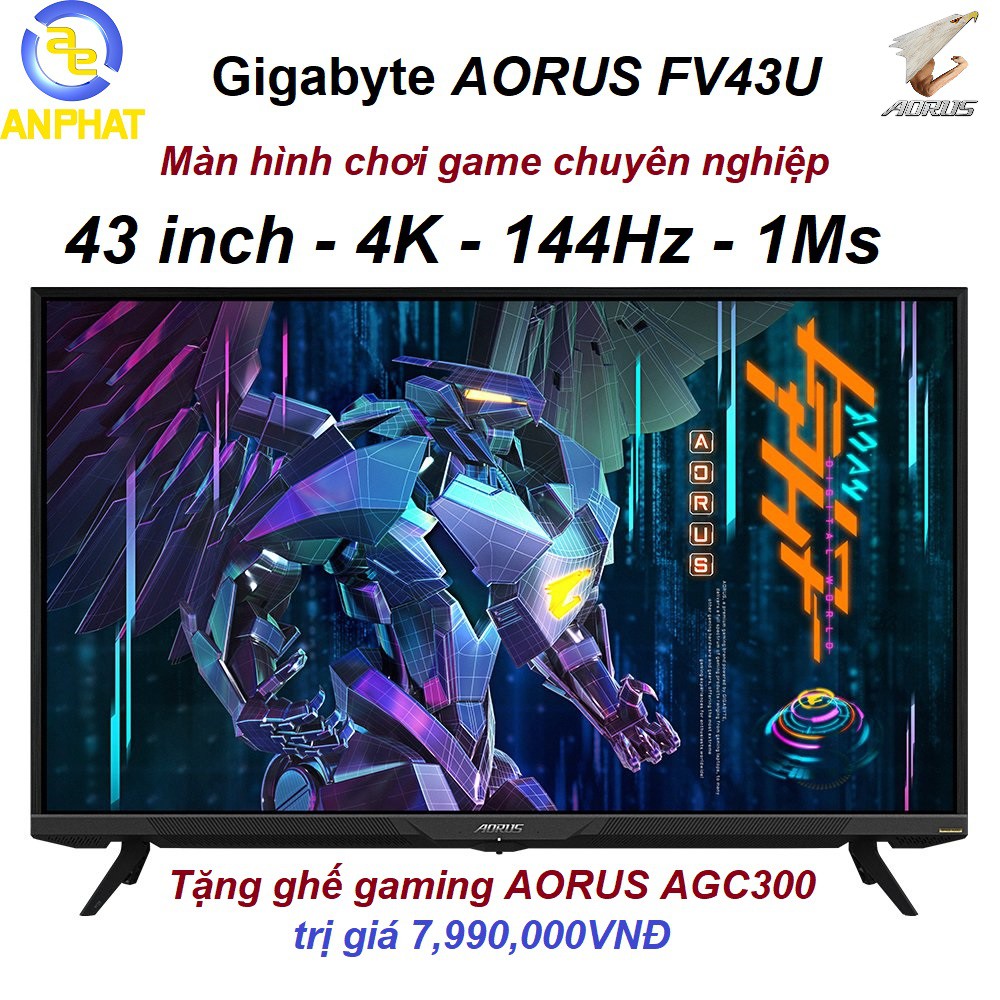 Màn hình Gigabyte Gaming AORUS FV43U 43 inch 144Hz - Tặng ghế gaming AORUS AGC300 | BigBuy360 - bigbuy360.vn