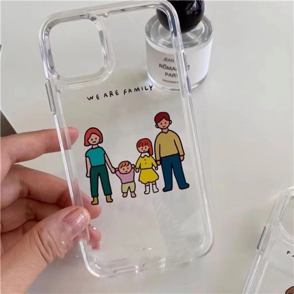 Ốp Điện Thoại Trong Suốt Hình Gia Đình Không Gian Cho iphone 11 13 7 8 Plus 12 13Pro Max X XS Max 7 8 SE 2020