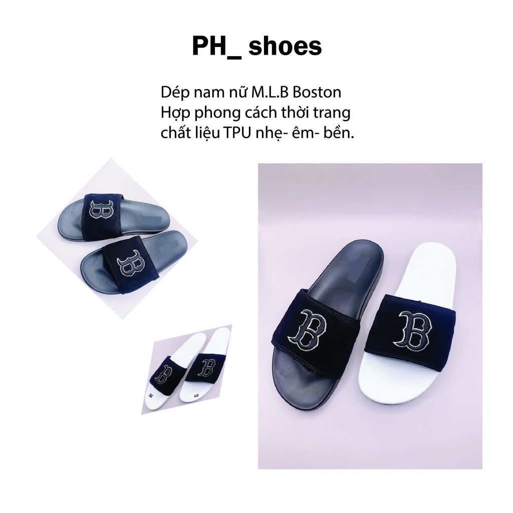 Dép nam nữ M.L.B BOSTON chất liệu da mang êm - bền đẹp - siêu nhẹ phong cách thể thao