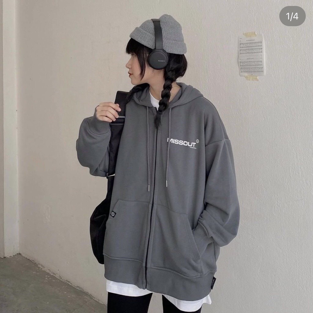 Áo Khoác Hoodie Zip MISOUT Mũ Trùm Unisex Chất Vải Nỉ Hàng Có Sẵn