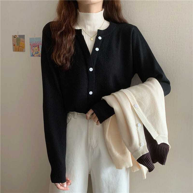 Áo Sweater Cổ Cao Giả Hai Lớp Dáng Ôm Thời Trang Thu Đông Hàng Mới 2022