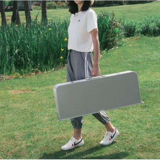 BÀN NHÔM GẤP GỌN DÃ NGOẠI KIÊM GHẾ KIỂU VALI