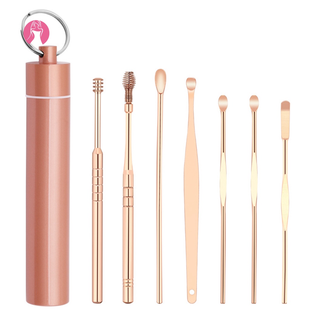 1 Bộ Dụng Cụ Lấy Ráy Tai Bằng Thép Không Gỉ Chất Lượng Cao