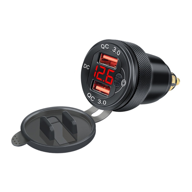 Cục Sạc Điện Thoại USB Kép GPS 12V / 24V Gắn Tay Lái Xe Máy