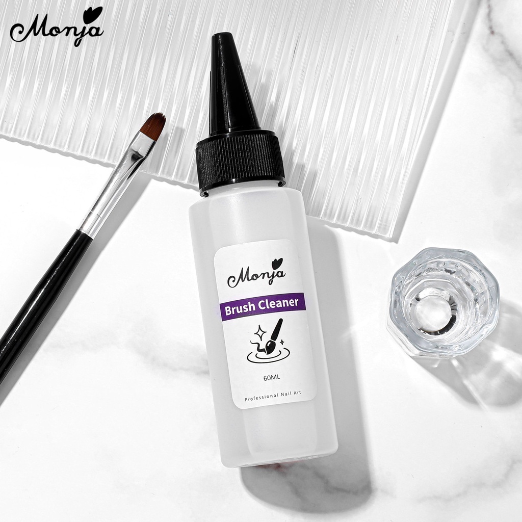 Nước rửa cọ móng tay MONJA UV gel acrylic làm sạch nhanh chóng chuyên nghiệp 30/ 60ml