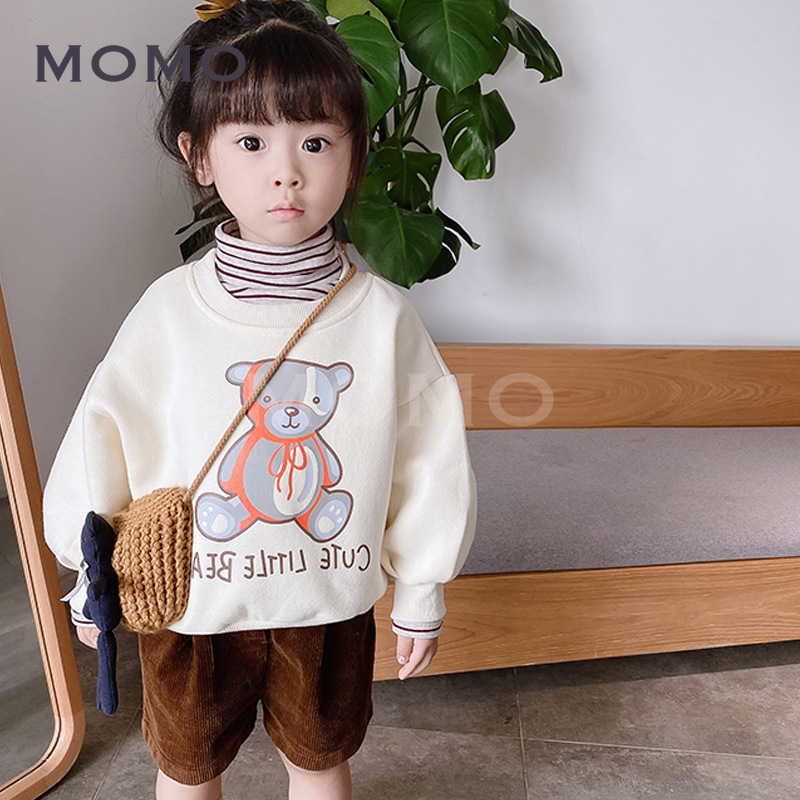 Áo sweater lót nhung in hình xinh xắn cho bé 1-6 tuổi