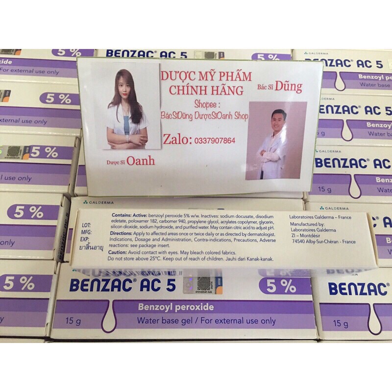 Benzac AC 5% Kem Chấm Mụn Gel 15g Cho Da Mụn