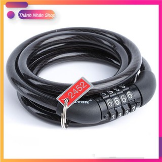 Dây khoá , khóa dây cho xe đạp mật mã 4 số [ TỐT ]