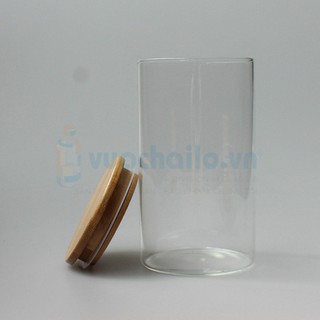 Lọ Thủy Tinh Nắp Gỗ Tre 600ml