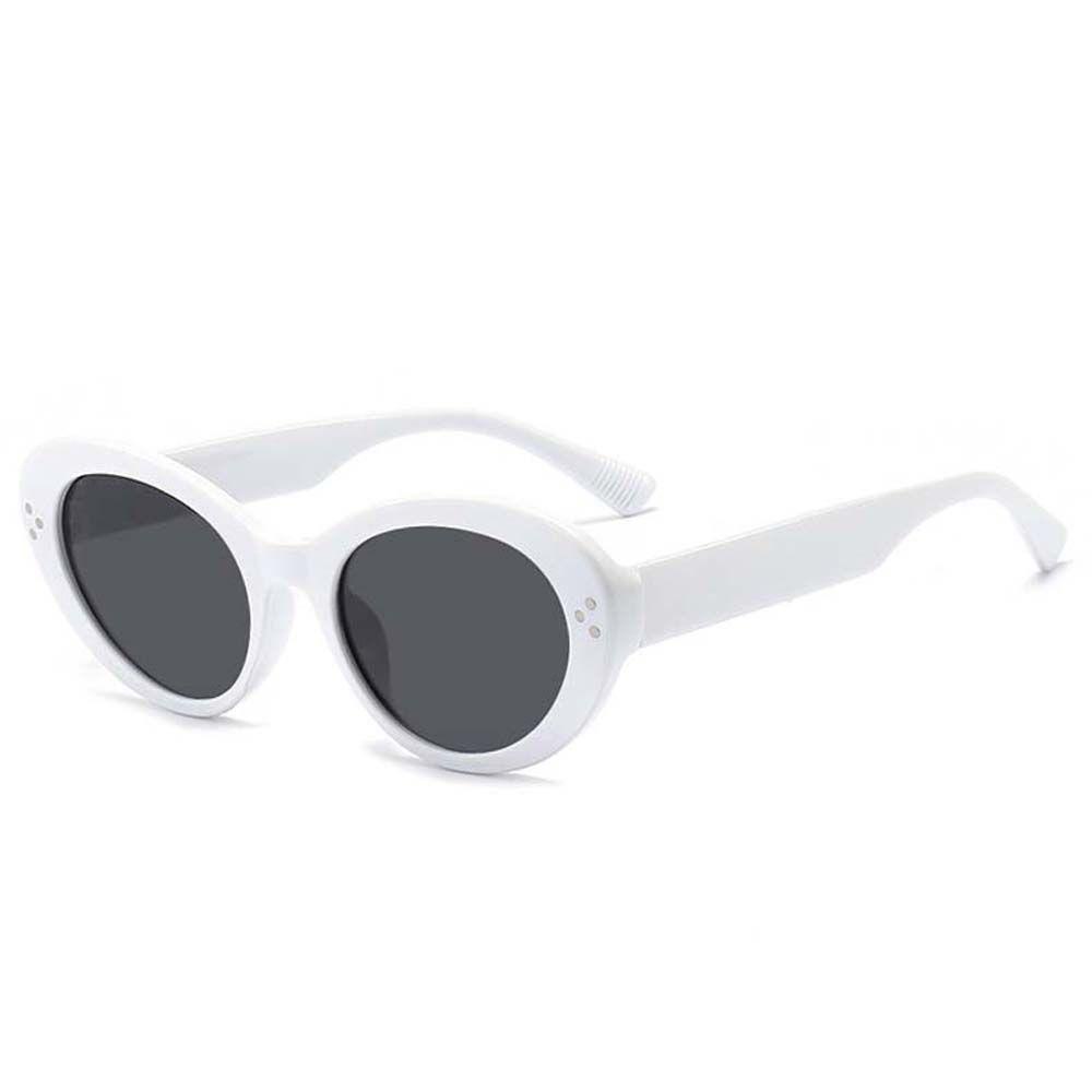 QQMALL Kính Mát Oval Chống Tia UV400 Phong Cách Cổ Điển Thanh Lịch Dành Cho Nữ