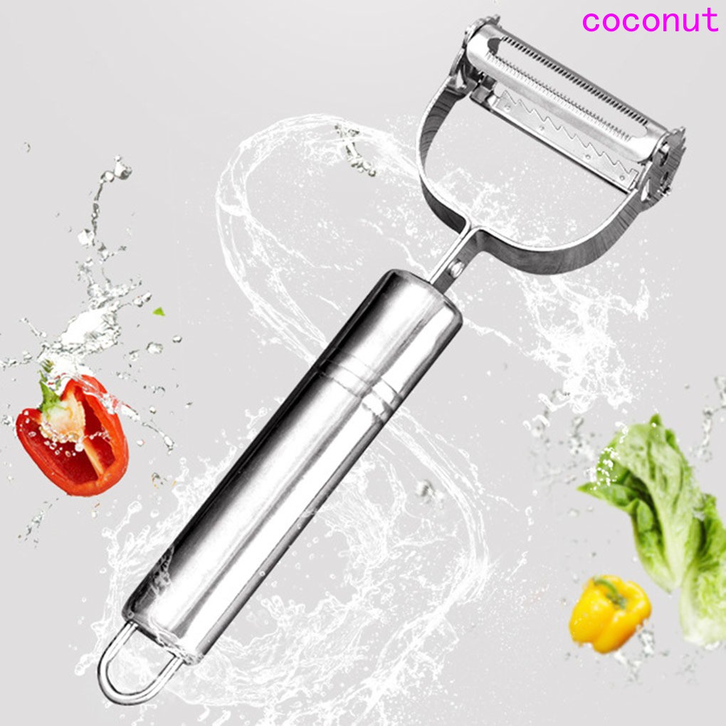 Multifunction Double Planning Stainless Steel Vegetable Julienne Peeler Cutter Grater Smile Face Kitchen Tool