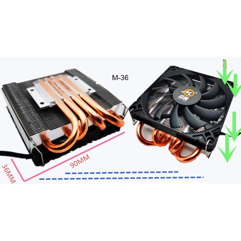 Tản nhiệt khí CPU M36,hỗ trợ Socket 1700,AMD cực mỏng 36mm cho ITX, cmITX, HTPC