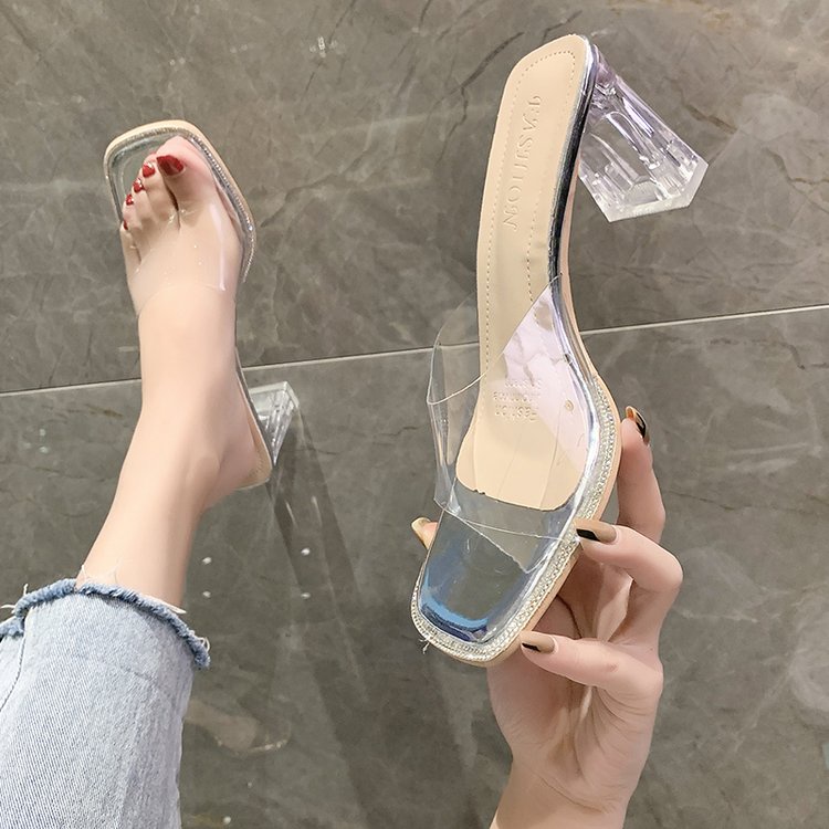 Dép Cao Gót Quai Trong Suốt Size 35-42 Thời Trang Nữ Sành Điệu