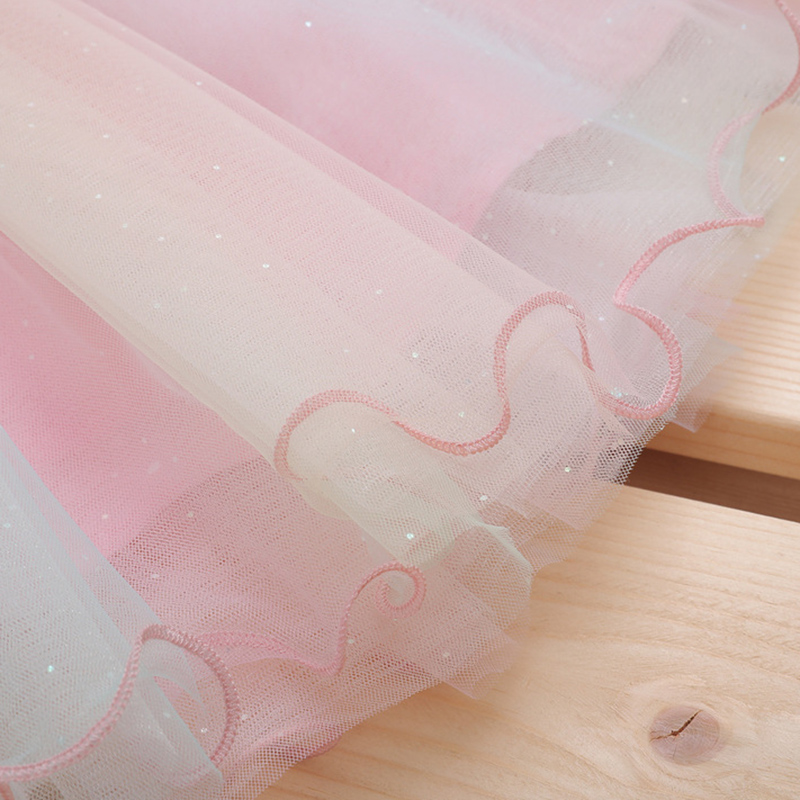 Set Áo Thun Dài Tay &amp; Váy Lưới Đáng Yêu Cho Bé Gái