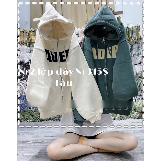 Áo Khoác Nỉ Kéo Khoá