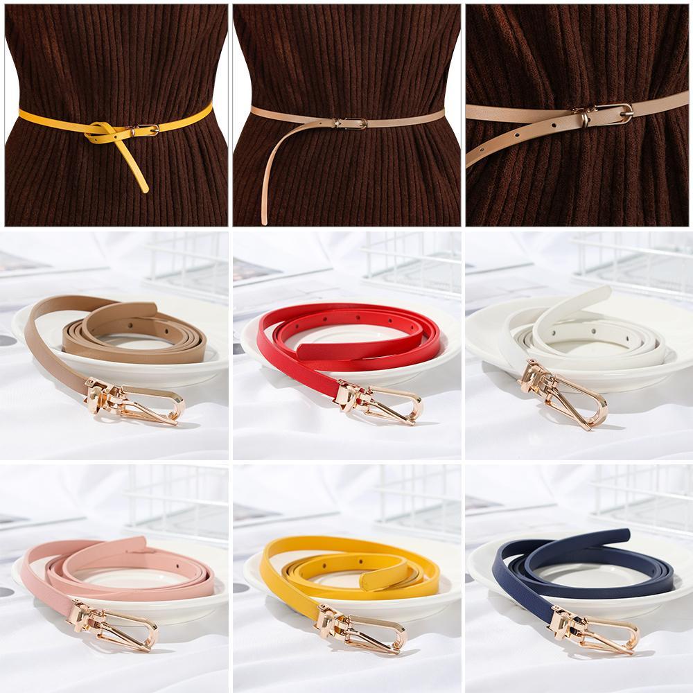 Dây Thắt Lưng Mỏng Màu Kẹo Duyên Dáng Thời Trang Cho Nữ
