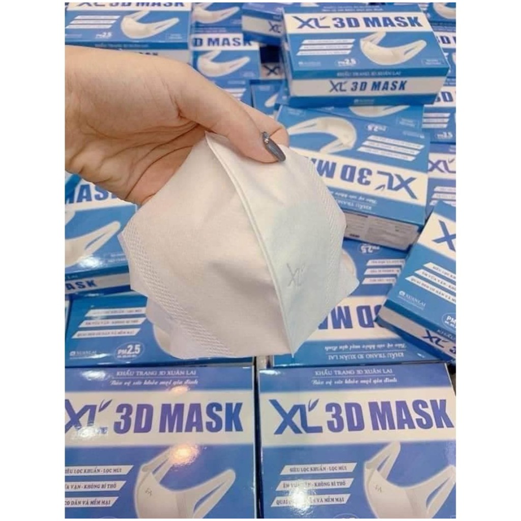 50 cái . khẩu trang 3D Mask xuân Lai (Chính Hãng) quai deo dẻo , khẩu trang y tế.