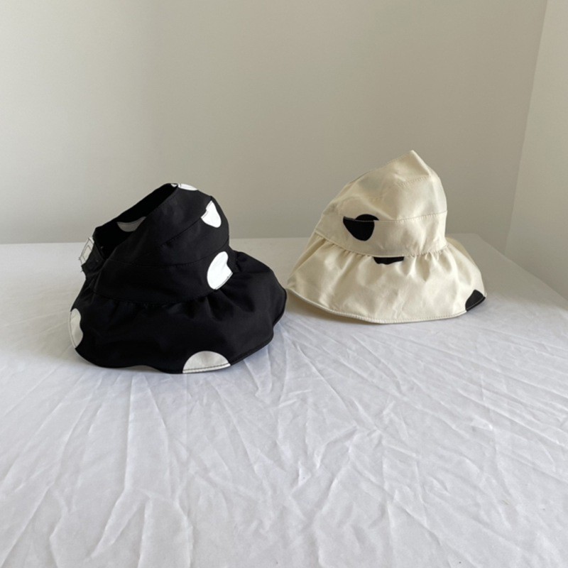 Mũ Rộng Vành Chống Nắng Họa Tiết Chấm Bi Xinh Xắn Phong Cách Hàn Quốc Cho Bé