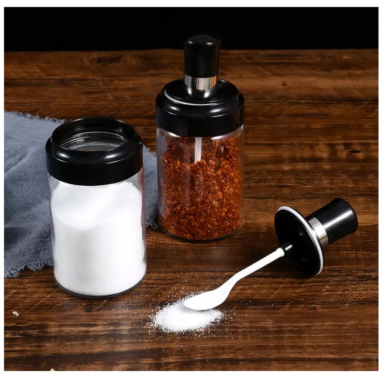 Combo 2-4 Hũ thủy tinh cao cấp đựng gia vị kèm thìa