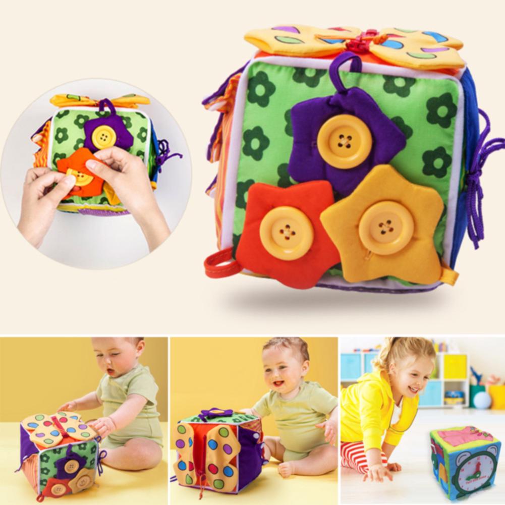 Colorful Learn To Dress Preschool Cloth Fabric Blocks For Baby Soft Birthday Gift Cute Educational Toy